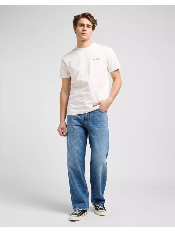 Lee Lee T-Shirt SS RELAXED GRAPHIC TEE Biały Relaxed Fit