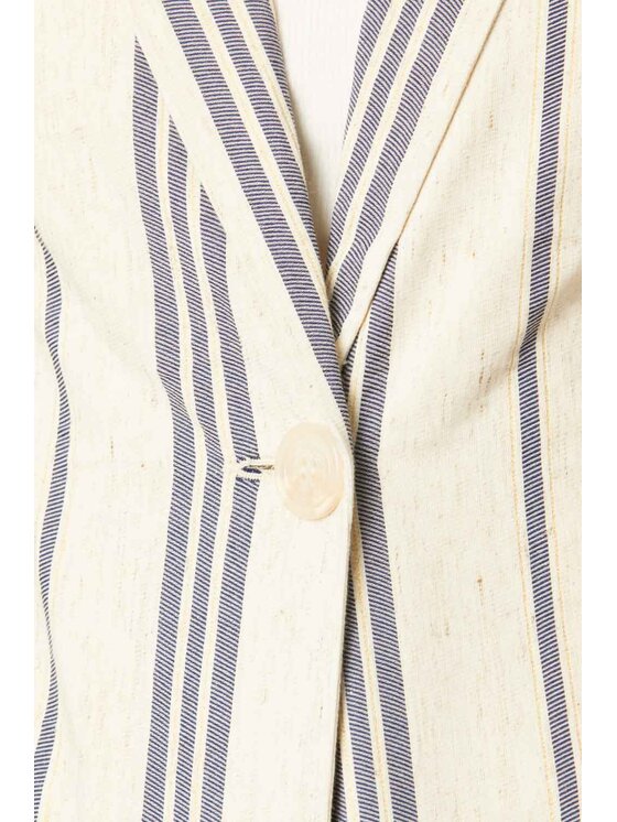 QUIOSQUE QUIOSQUE Sako LINEN SIMPLE JACKET Écru Regular Fit