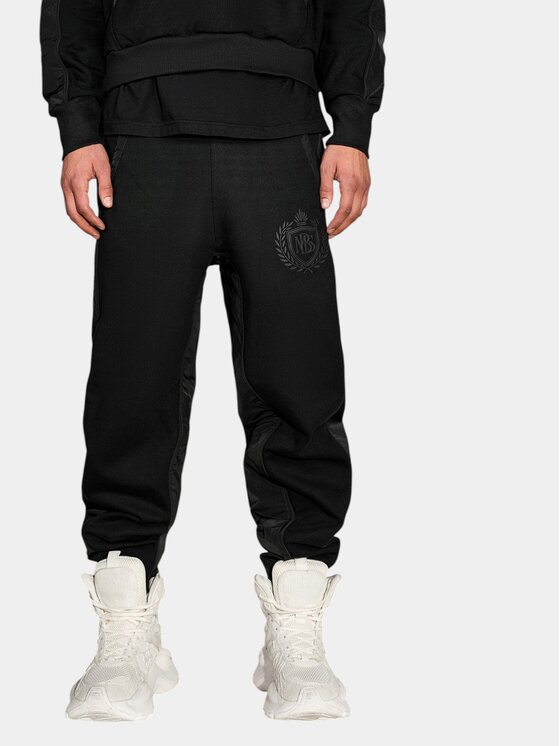 MADE BY SOCIETY MADE BY SOCIETY Spodnie materiałowe LOOSE FIT Pants - P17496 Czarny Basic Fit