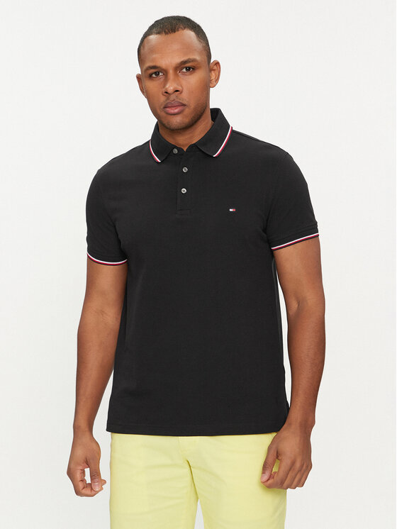 Poloshirt Tommy Hilfiger, Größe L Schwarz 1985 MW0MW30750