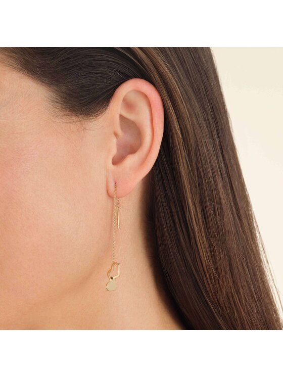 Rosefield Rosefield Kolczyki Double Heart Earrings Gold Złoty