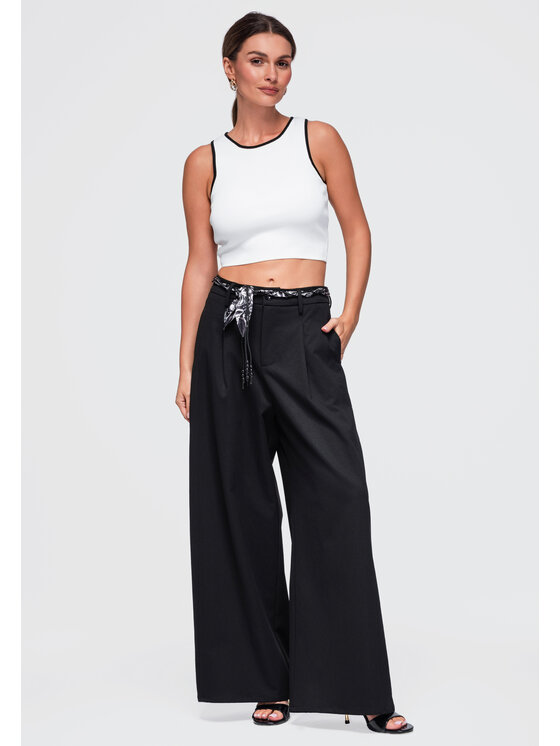Ombre Ombre Spodnie materiałowe OW-PA-E0020 Czarny Regular Fit