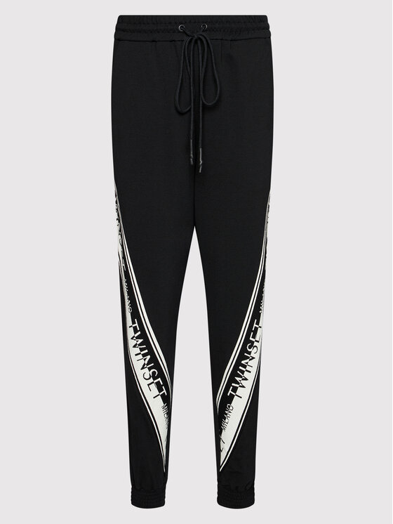 TWINSET TWINSET Jogginghose 212TT2383 Schwarz Regular Fit