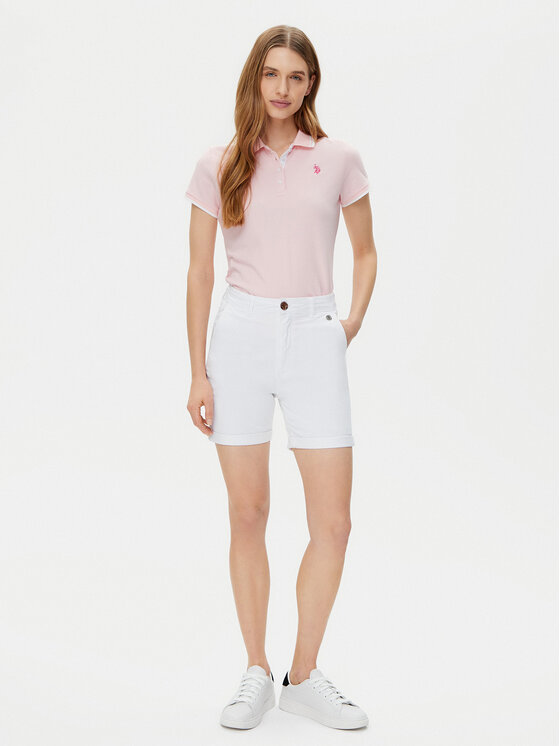 U.S. Polo Assn. U.S. Polo Assn. Šortky z materiálu WUP1121 Bílá Regular Fit