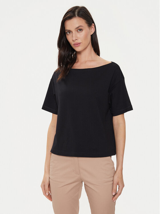 Sisley T-krekls 3096L400N Melns Relaxed Fit