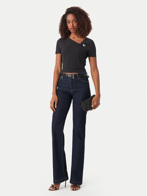 Guess Guess Блуза W6YP33 K4383 Черен Slim Fit