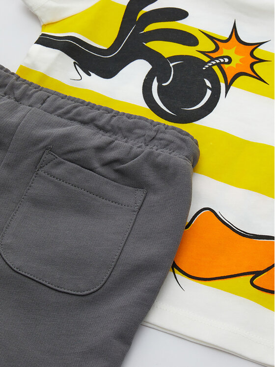 Original Marines Original Marines Komplet t-shirt i szorty sportowe LOONEY TUNES DDPV0355NM Kolorowy Regular Fit