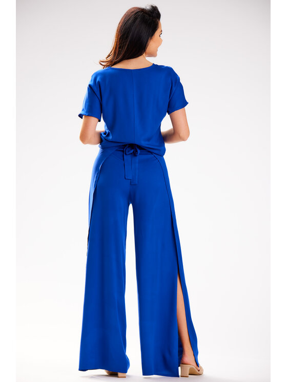 Awama Awama Spodnie damskie A589 Niebieski Basic Fit