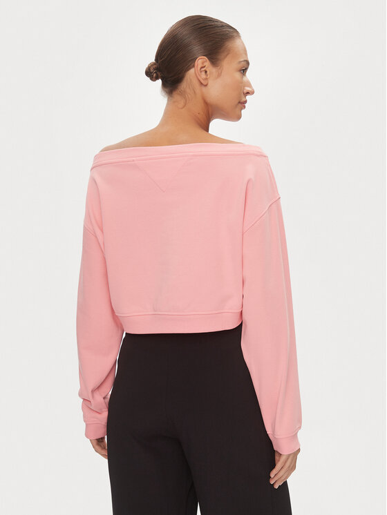 Tommy Jeans Tommy Jeans Pulóver DW0DW17956 Rózsaszín Cropped Fit