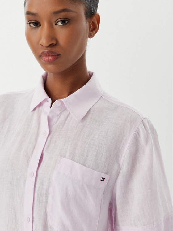Tommy Hilfiger Tommy Hilfiger Koszula WW0WW48925 Fioletowy Relaxed Fit