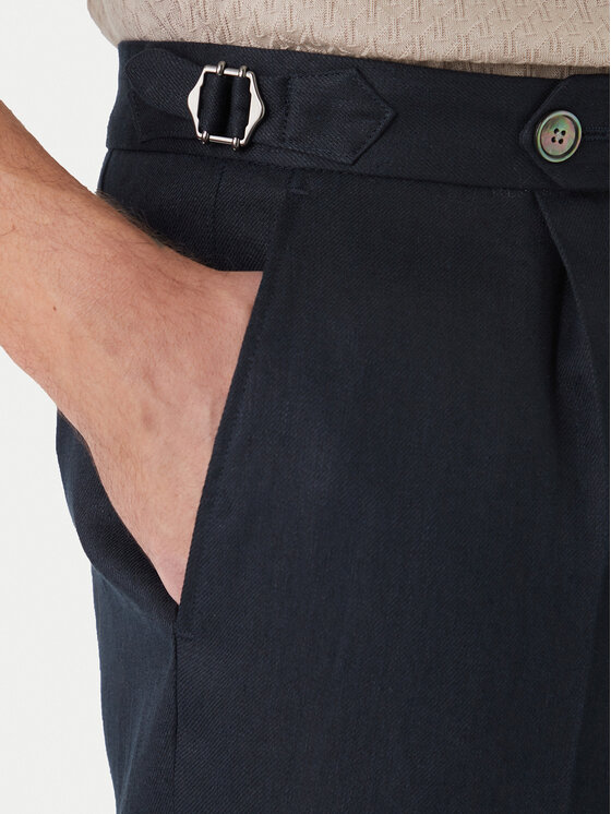 BOSS BOSS Riidest püksid H-Perino 50563231 Tumesinine Relaxed Fit