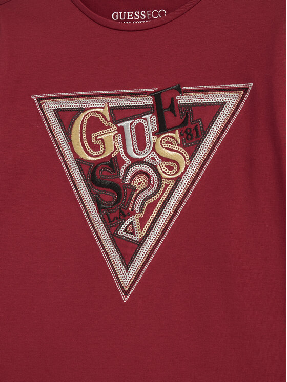Guess Guess Bluzka J5BI13 J1314 Czerwony Regular Fit