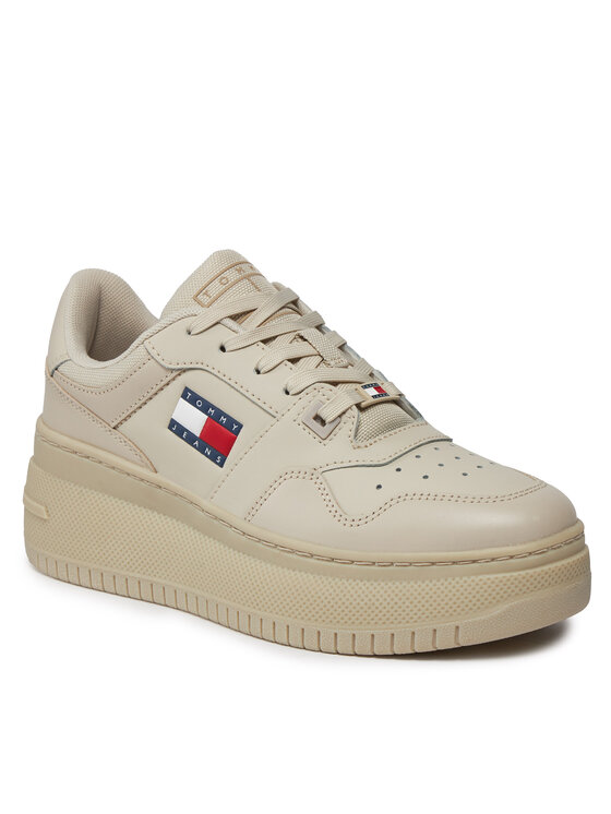 Tommy Jeans Tommy Jeans Sneakersy Tjw Retro Basket Flatform Ess EN0EN02506 Béžová
