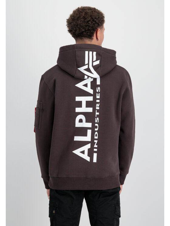Alpha Industries Alpha Industries Bluza Back Print Hoodie Brązowy Regular Fit