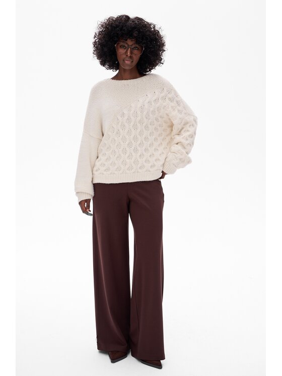 blue shadow blue shadow Sweter Cavo Écru Regular Fit