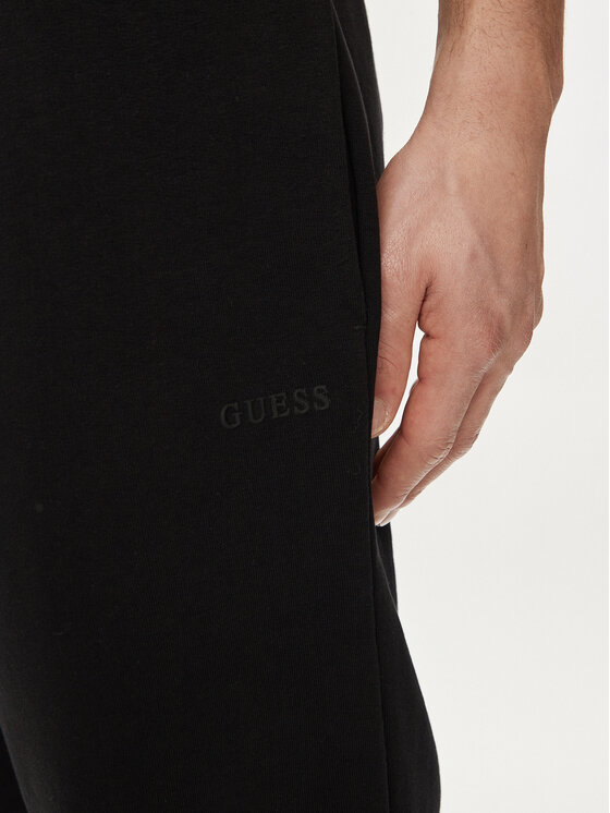 Guess Guess Auduma šorti Clovis M4GD10 KBK32 Melns Loose Fit