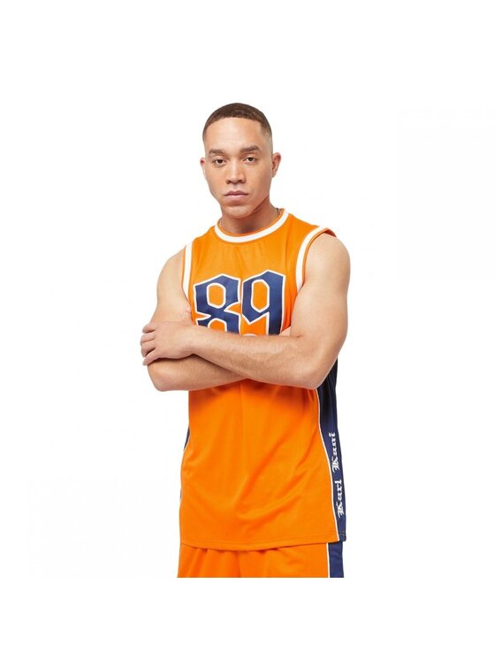 Karl Kani Karl Kani Smanicato OG BLOCK BASKETBALL TANK Arancione Regular Fit