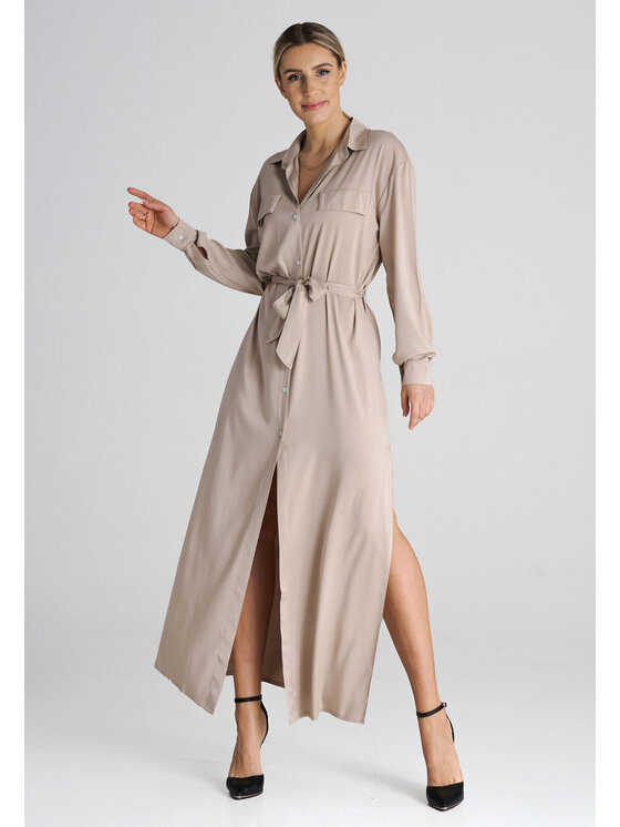 FIGL FIGL Vestito da giorno M1000 Beige Regular Fit