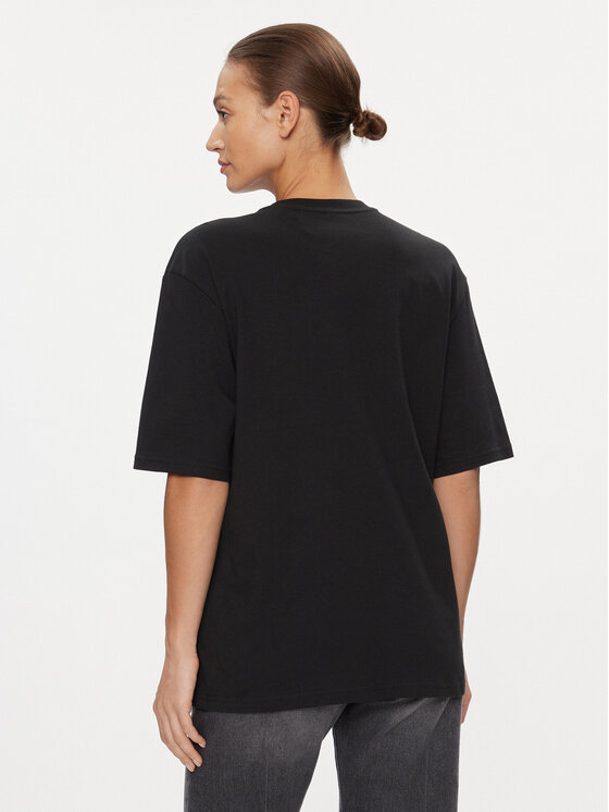 adidas adidas Футболка Essentials Big Logo Boyfriend T-Shirt HR4931 Чорний Loose Fit