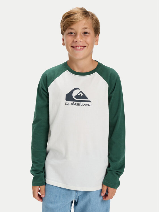 Quiksilver Bluzka Ev Omni Logo Raglan EQBZT04916 Biały Regular Fit