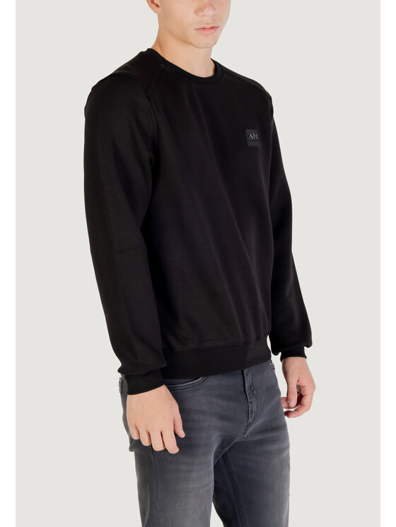 Antony Morato Antony Morato Felpa REGULAR FIT WITH LOGOED METAL BADGE ON RUBBER PATCH Nero Regular Fit