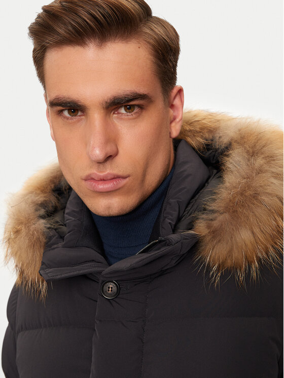 Hetregó Hetregó Пуховик Parker 8N436M Чорний Regular Fit