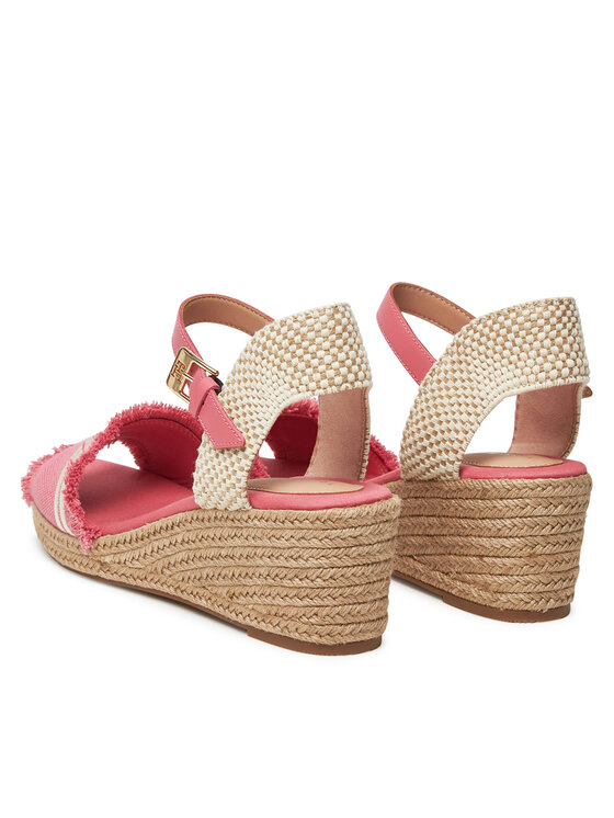 Tommy Hilfiger Tommy Hilfiger Espadrilles Fringe Canvas Medium Wedge FW0FW08879 Rózsaszín