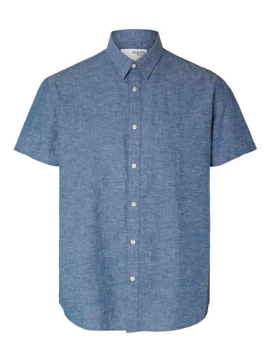 Selected Homme Selected Homme Košile New Linen 16079053 Modrá Regular Fit