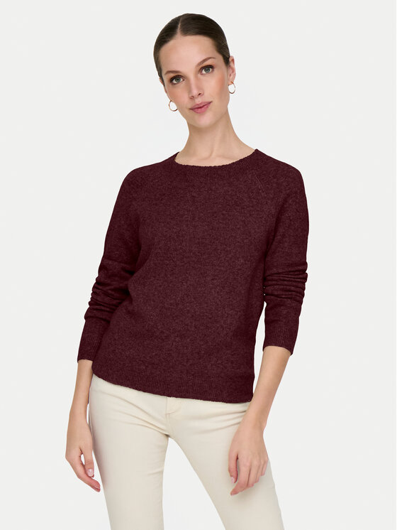 ONLY ONLY Džemper Rica 15204279 Tamnocrvena Regular Fit