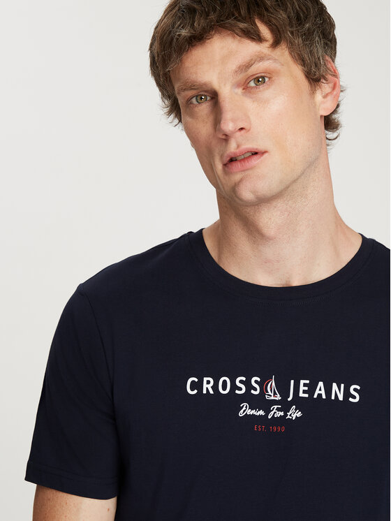 Cross Jeans Cross Jeans T-Shirt 16093-001 Granatowy Regular Fit