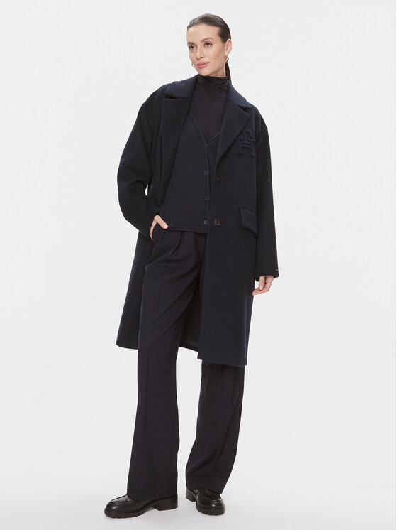 Tommy Hilfiger Tommy Hilfiger Вовняне пальто WW0WW39756 Cиній Regular Fit