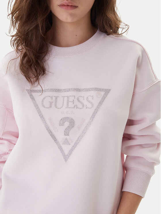 Guess Guess Majica dugih rukava W6RQ16 KB681 Ružičasta Regular Fit