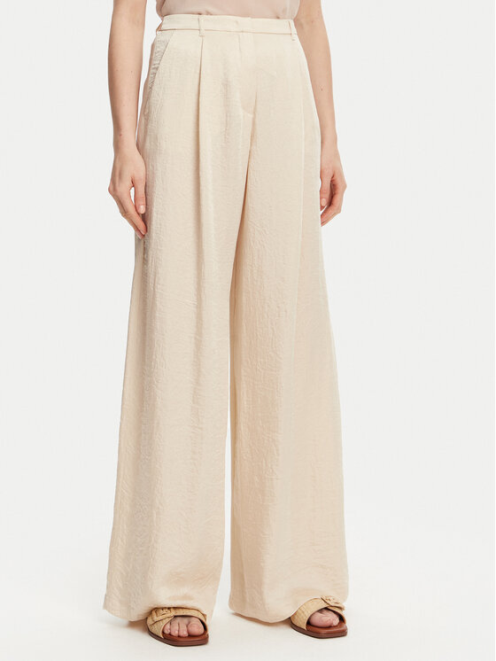 Marella Marella Palazzo kalhoty Silico 2513131125 Écru Wide Leg