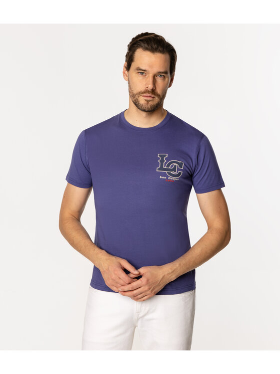 Lee Cooper Lee Cooper T-Shirt LETTERS 1145 Fioletowy Slim Fit