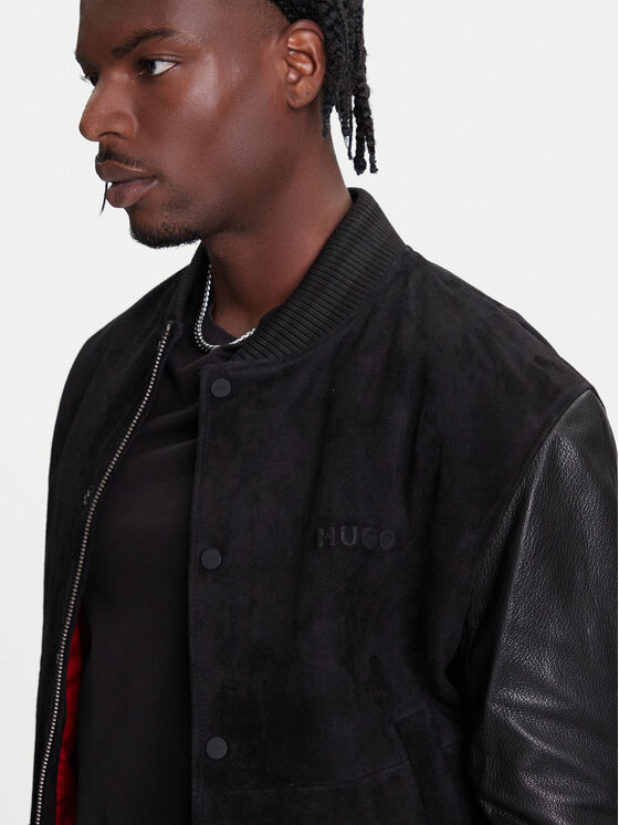 HUGO HUGO Geacă de piele Laxe 50541881 Negru Regular Fit