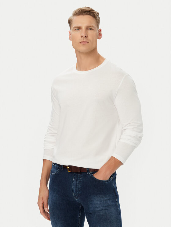 United Colors Of Benetton United Colors Of Benetton Pikkade varrukatega T-särk 3U53J1F05 Valge Relaxed Fit