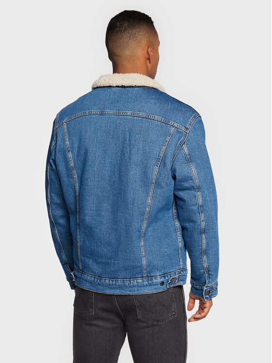 Lee Lee Kurtka jeansowa Sherpa L87AMWFW 112321554 Niebieski Regular Fit