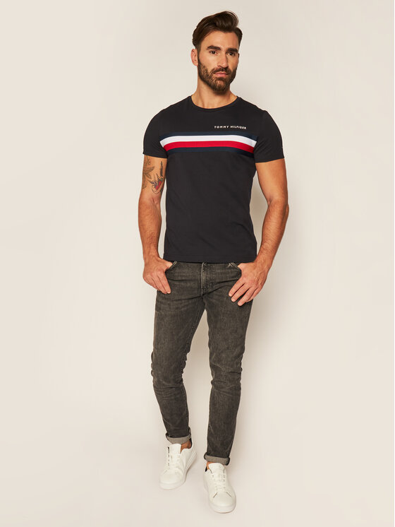 Global Stripe Tee MW0MW14337 Tamsiai 