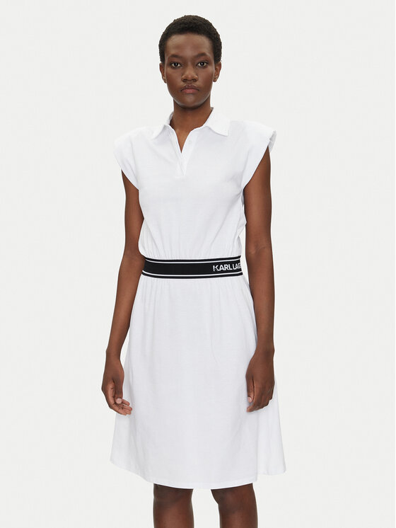 KARL LAGERFELD KARL LAGERFELD Kasdieninė suknelė A2W13038 Balta Regular Fit
