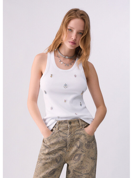 Liu Jo Liu Jo Top WF6408J4822L9373 Biały Regular Fit