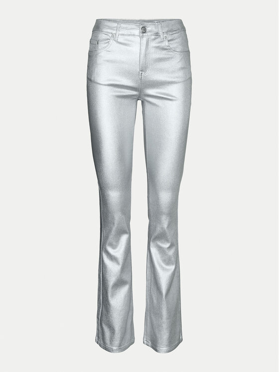 Vero Moda Vero Moda Hlače iz tkanine Flash 10329072 Srebrna Flared Fit