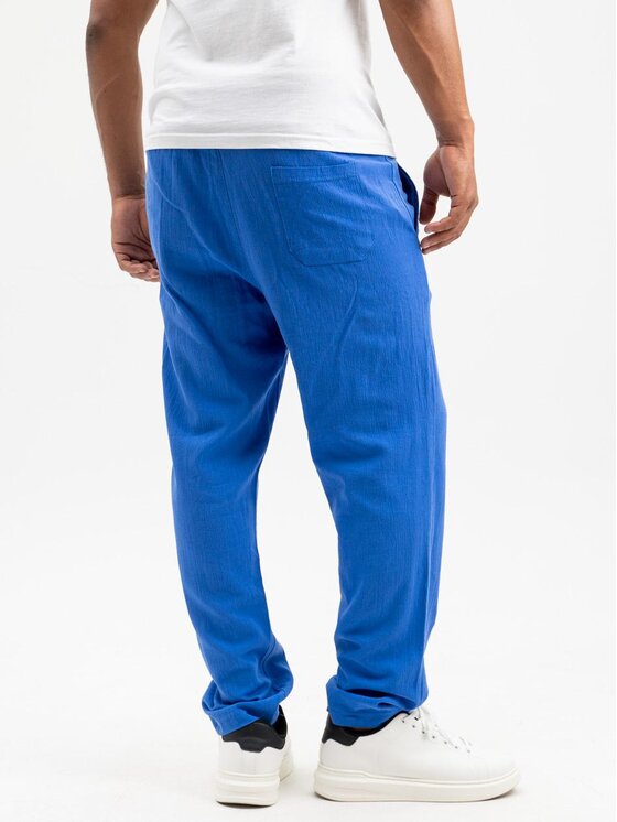 Machinist Machinist Spodnie materiałowe Spodnie Materiałowe Loose Fit Męskie Niebieskie Machinist Relaxed Crinkly Light L Niebieski Regular Fit