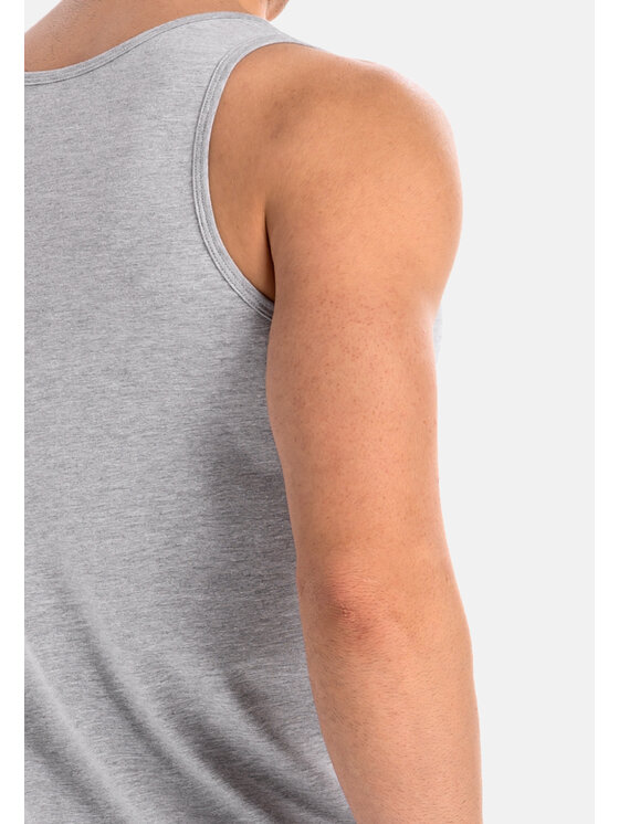 Teyli Teyli Podkoszulek męski bawełniany Eli Szary Classic Fit