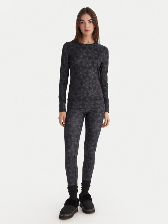 Roxy Roxy Termoprádlo vrchní části Daybreak Brushed Top ERJLW03055 Černá Slim Fit