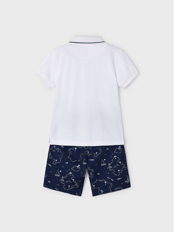 Mayoral Mayoral Komplet polo i spodenki 3241 Kolorowy Regular Fit