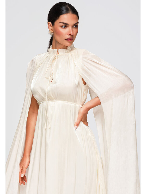 Ombre Ombre Sukienka wieczorowa LA-OM-DLR405 Beżowy Loose Fit
