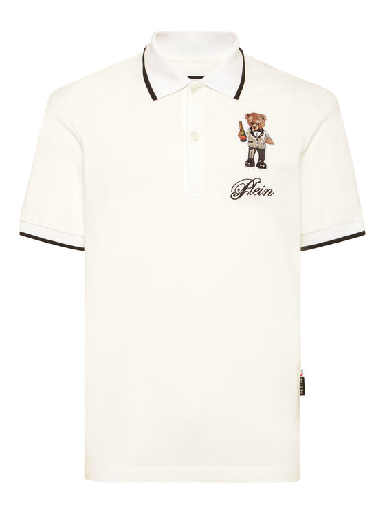 PHILIPP PLEIN PHILIPP PLEIN Polo 27165 Biały Slim Fit