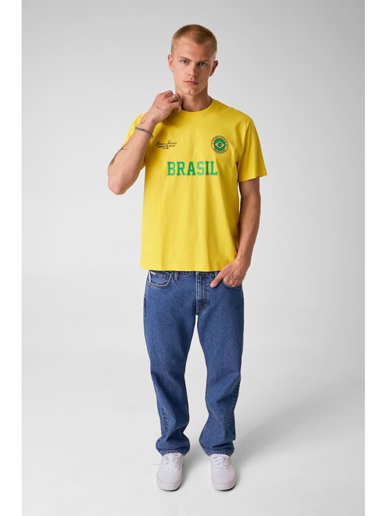 Guess Jeans Guess Jeans T-Shirt 183094 Žlutá Classic Fit
