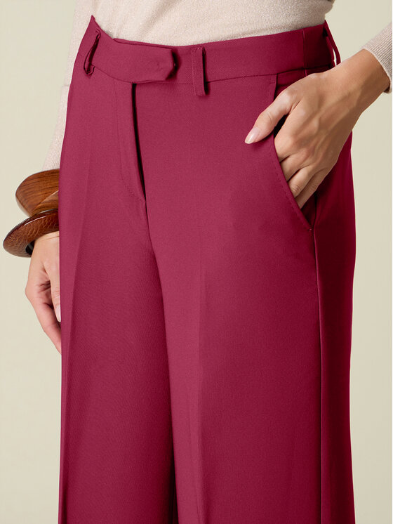 Oltre Oltre Spodnie materiałowe P02LR009320N016 Bordowy Baggy Fit