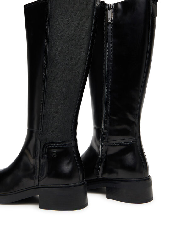 Tommy Hilfiger Tommy Hilfiger Csizma Th Minimal Abrasivato Long Boot FW0FW08979 Fekete